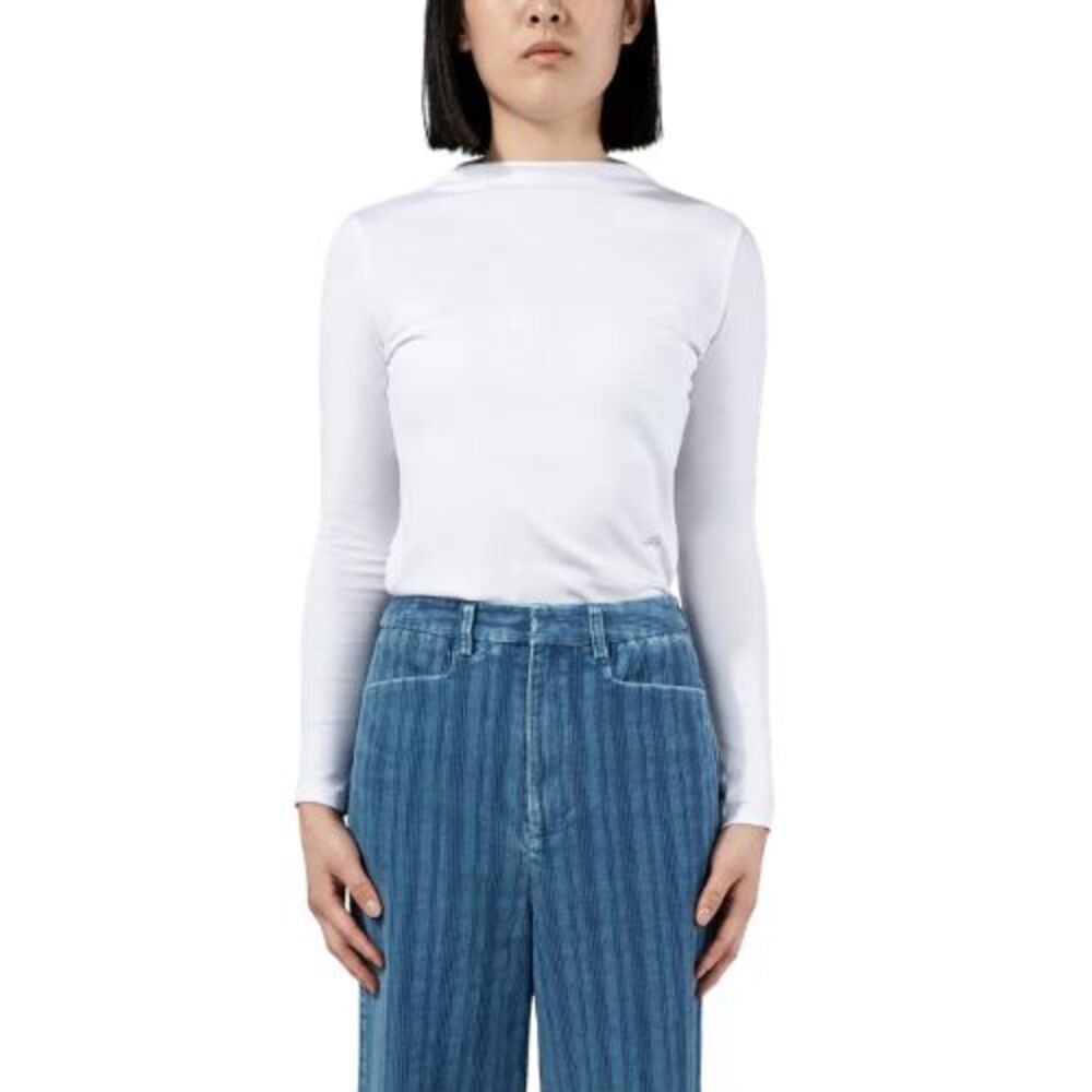 Future Classics White Mock Neck Long Sleeve Top 100% Cotton Size S